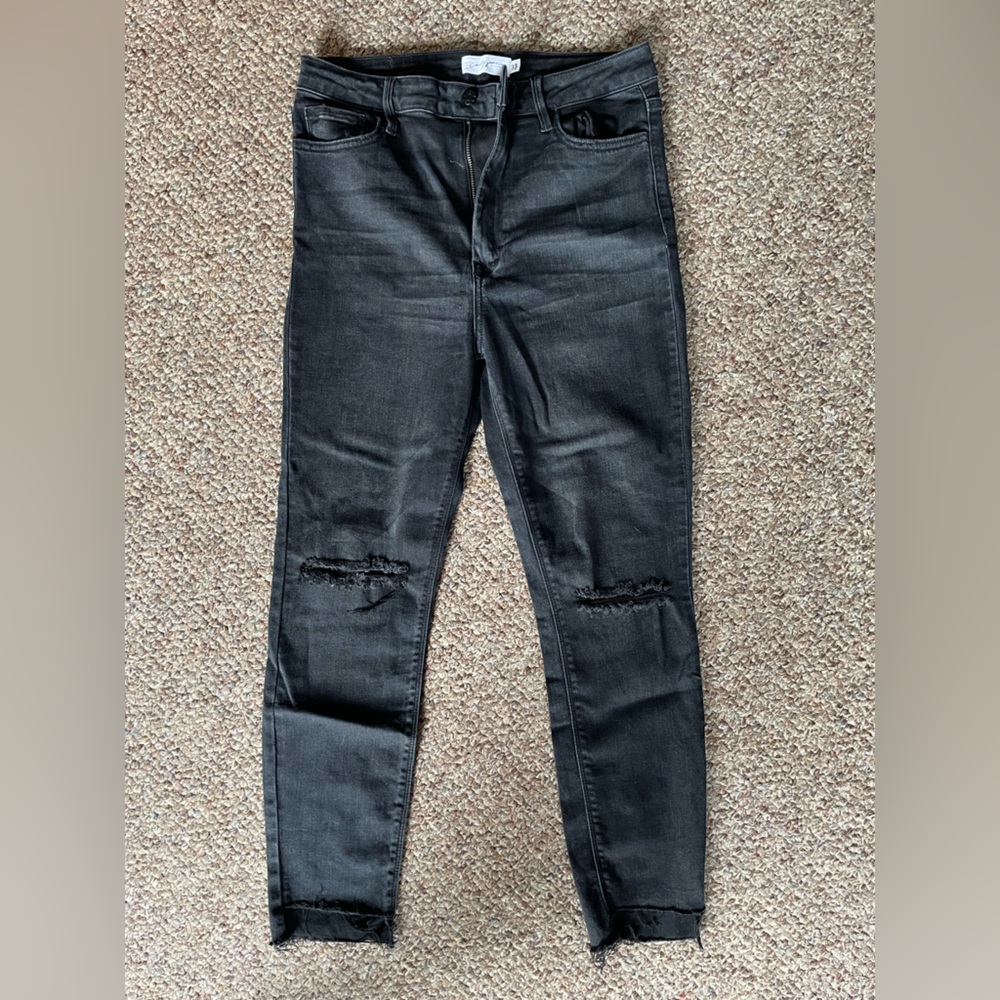 Carly Jean Distressed Black Skinny Jean